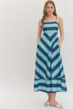 D30812 Striped Chevron MIDI Dress