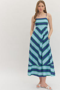 D30812 Striped Chevron MIDI Dress