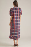 D33316 Navy Plaid Dress