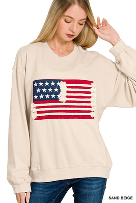 TT-5370Y Flag Pullover Sand Beige