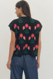 T29679 Black Floral Top
