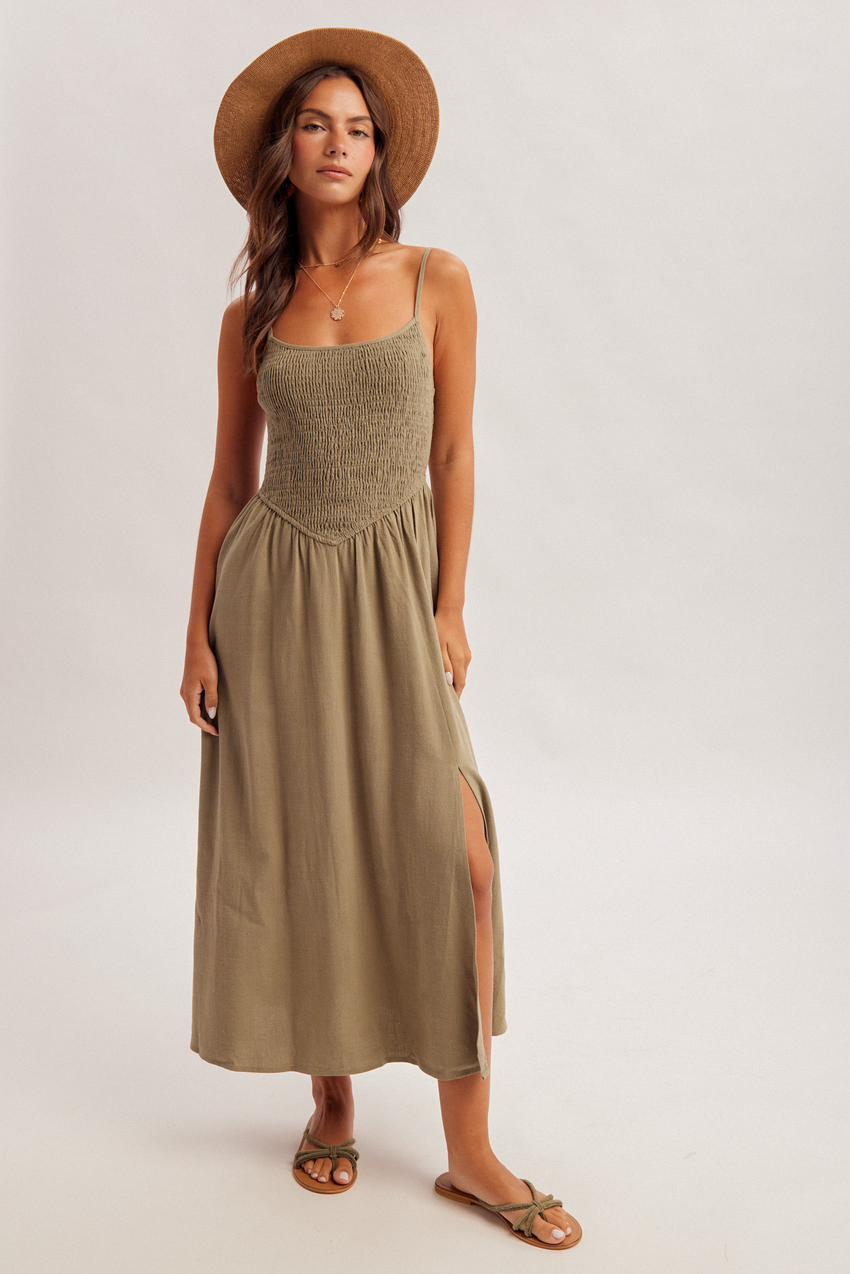 38885 Smocked Midi Dress