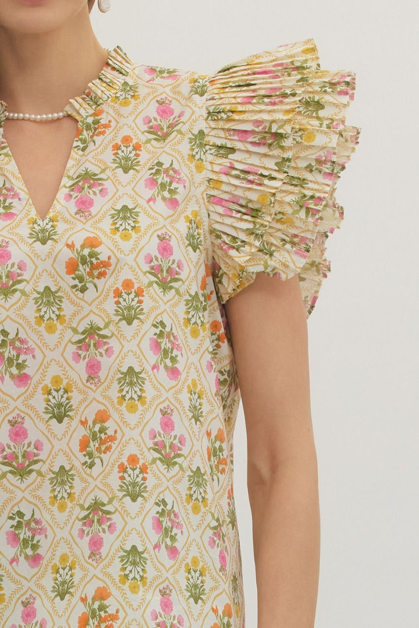 T30217 Gold Botanical Top