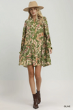 N7197 Olive Paisley Dress