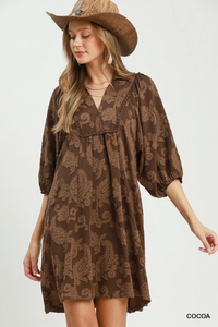 N7048 Paisley Babydoll Dress