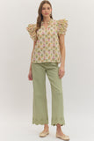 T30217 Gold Botanical Top