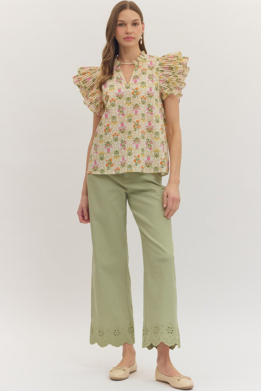 T30217 Gold Botanical Top
