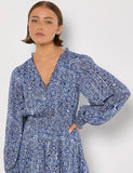 Batik Print Tiered Mini Dress