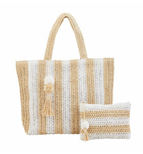 White Tote and Case Set
