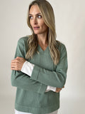 ABIGAIL V-NECK PULLOVER GREEN