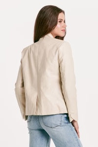 Trinity Bone Vegan Leather Blazer
