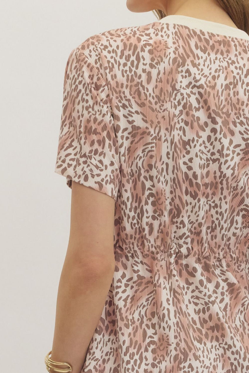 D31100 Latte Animal Print Dress