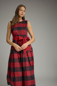 D33978 Red Gingham Dress