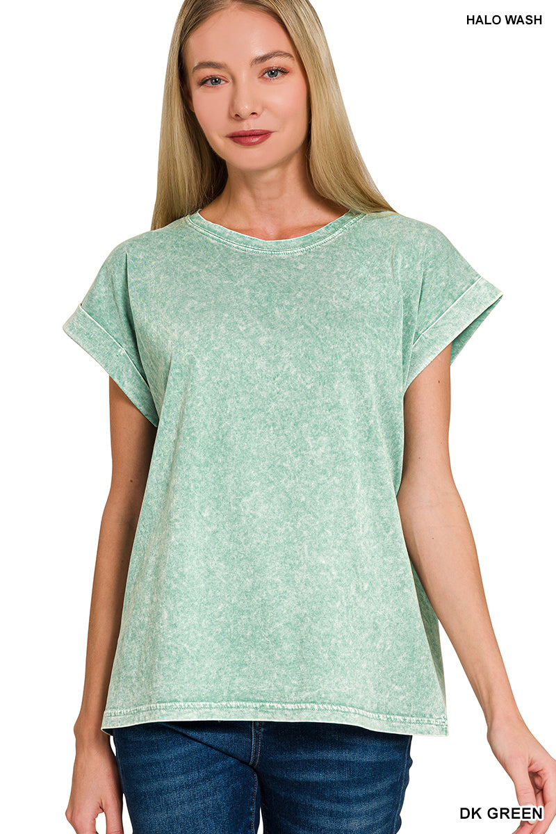 CTW-3524Y Dk Green Halo Wash Tee