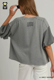 H1261 Stripe/Polka Dot Top