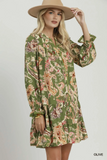 N7197 Olive Paisley Dress