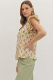 T30217 Gold Botanical Top