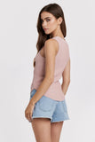 CORA RIB TANK PETAL PINK
