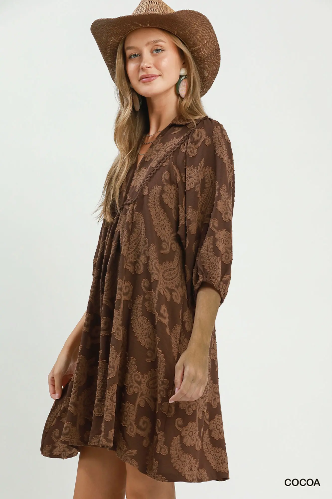 N7048 Paisley Babydoll Dress