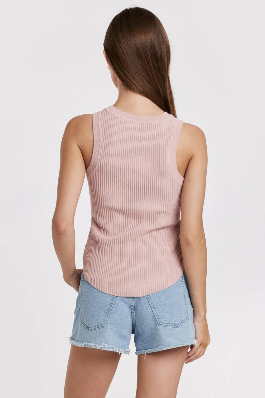 CORA RIB TANK PETAL PINK