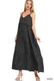 MD-9090Y V NCK MAXI DRESS Bl