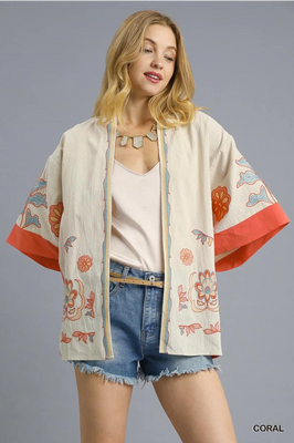 Coral Floral Kimono