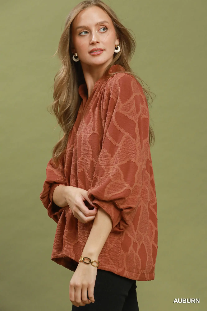 C6752 Auburn Floral Top