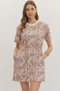 D31100 Latte Animal Print Dress