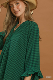 C6926 Green Plaid Top