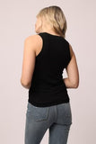 Cleo Ribbed Tank Black