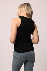 Cleo Ribbed Tank Black