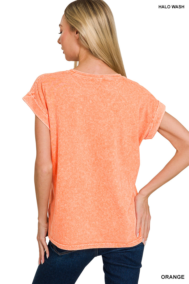CTW-3524Y Orange Halo Washed Tee