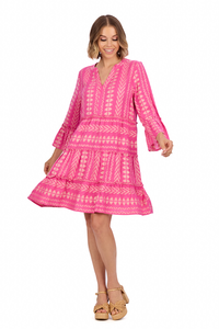 SELDEN JACQUARD TIERED DRESS