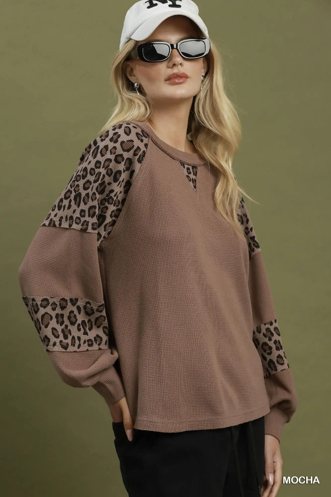 N7153 Leopard Mix Thermal Top