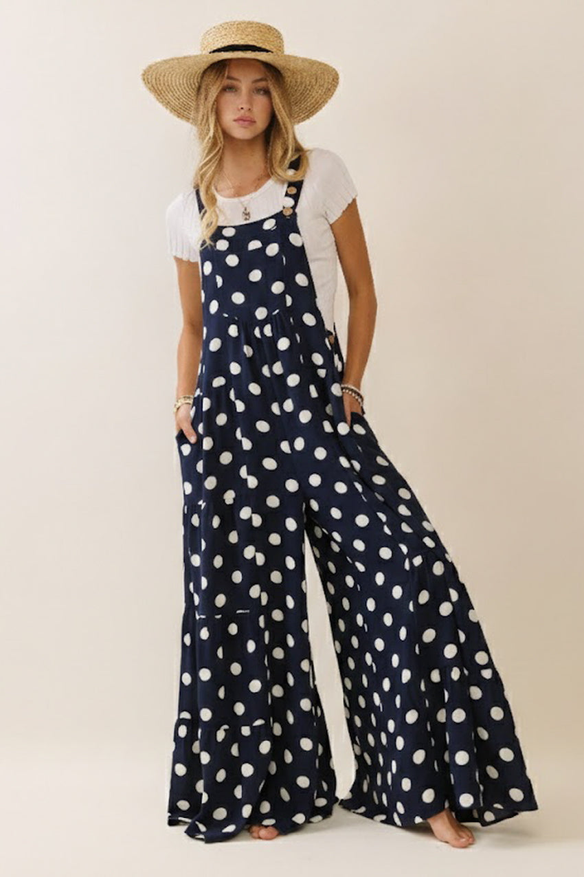 Polka Dot Sling Maxi Jumpsuit