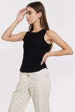 LOLA MIX MEDIA ROUND HEM TANK BLACK