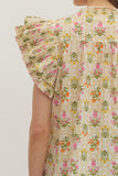 T30217 Gold Botanical Top