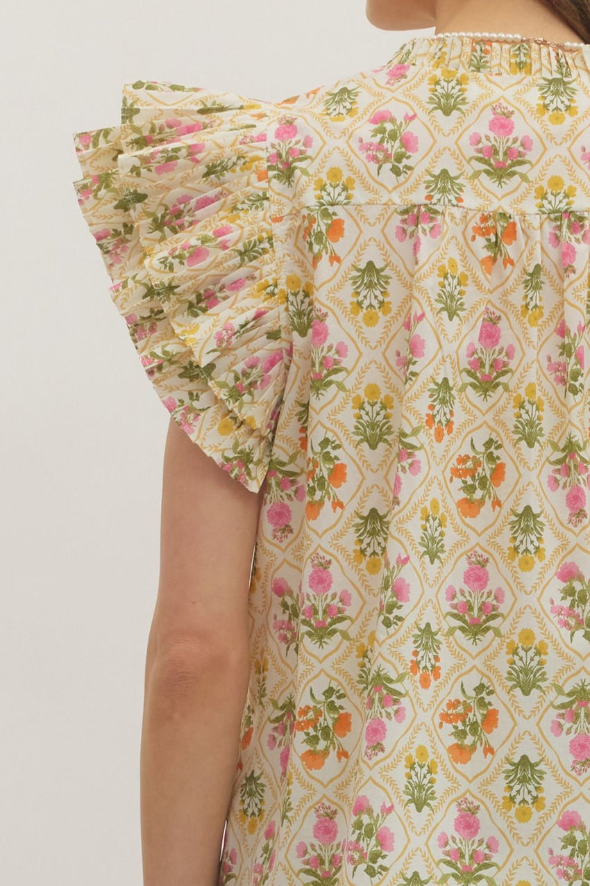 T30217 Gold Botanical Top