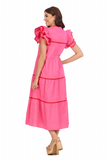PIA RIC RAC MIDI DRESS PINK