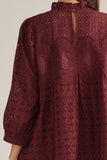 D33428 Eyelet Puff Sleeve Mini Dress