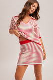 Red Striped Skirt H&T