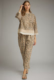 T34234 Animal Print 3/4 Sleeve Top