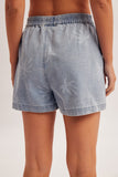 33964 Printed Denim Shorts