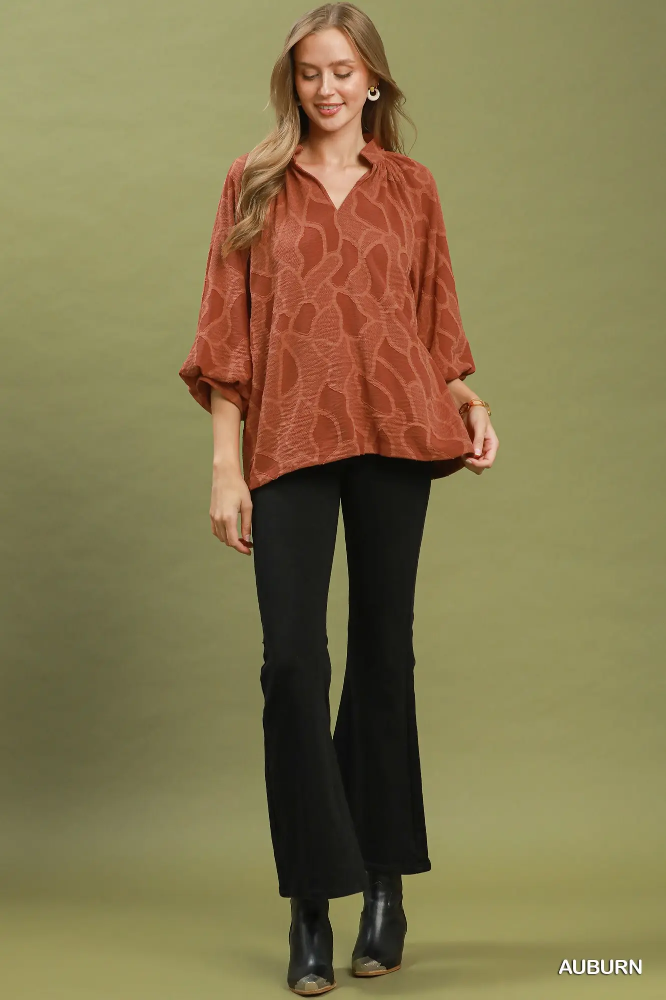 C6752 Auburn Floral Top
