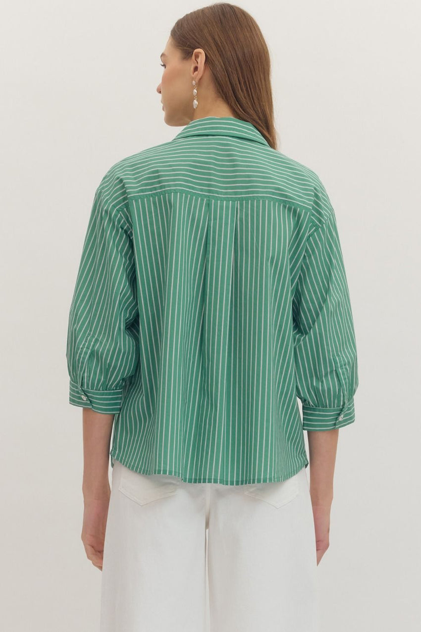 T30245 Basil 3/4 Sleeve Top