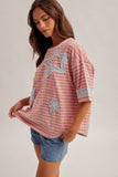 34307 Star Patch Stripe Top