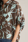 T33224 Brown/Blue Print Top