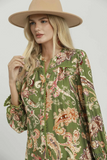 N7197 Olive Paisley Dress