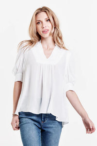 White Raven Puff Sleeve Top