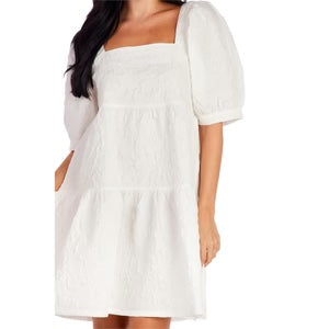 White Barbara Tiered Dress